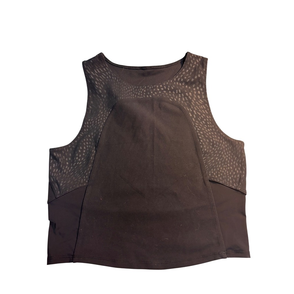Lululemon Black reptile Print Athletic Tank‎ Crop Top Women's- size- 4